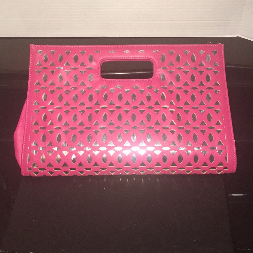 Mirrored cut-out clutch purse handbag